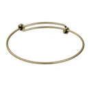 5 BRONZE Bangle Charm Bracelet, adjustable size expandable to fit wrist, fits small to medium wrist, thick 16 gauge, 7-1/2" FIN0581