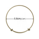 5 BRONZE Bangle Charm Bracelet, adjustable size expandable to fit wrist, fits small to medium wrist, thick 16 gauge, 7-1/2" FIN0581