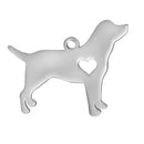 2 Stainless Steel LABRADOR RETRIEVER Charm Pendants, Dog Shape Charms, Design Metal Stamping Blanks 30x24mm, 15 gauge, CHS2492