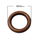 6mm COPPER Plated Soldered Closed Jump Rings, 17 gauge, 50 pcs, jum0185a