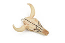 BULL LONGHORN Skull Pendant Bead, Resin Molded with silver pendant bail, 2" wide cho0151
