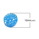 10 Round Resin AB Aqua BLUE DRUZY Cabochons, turquoise blue, faux druzy, 12mm, cab0429