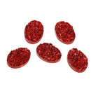 10 Oval Resin Bright Siam RED DRUZY CABOCHONS, faux glitter druzy, 18x13mm, cab0434