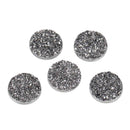 10 Round Resin Metallic SILVER DRUZY CABOCHONS, faux druzy, 18mm, cab0436