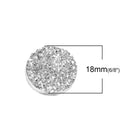10 Round Resin Metallic Bright SILVER DRUZY CABOCHONS, faux glitter druzy, 18mm, cab0435