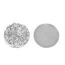 10 Round Resin Metallic Bright SILVER DRUZY CABOCHONS, faux glitter druzy, 18mm, cab0435