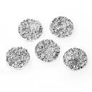 10 Round Resin Metallic Bright SILVER DRUZY CABOCHONS, faux glitter druzy, 18mm, cab0435