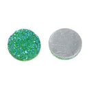 10 Round Resin Ab GREEN DRUZY Cabochons, seafoam green, kelly green, faux druzy, 18mm, cab0439