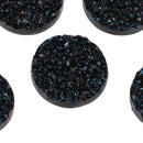 10 Round Resin Midnight BLACK DRUZY CABOCHONS, faux glitter druzy, 18mm, cab0440