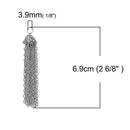 2 SILVER CHAIN Tassel Pendant Charms, no charm dangles, about 2.75" long chs2412