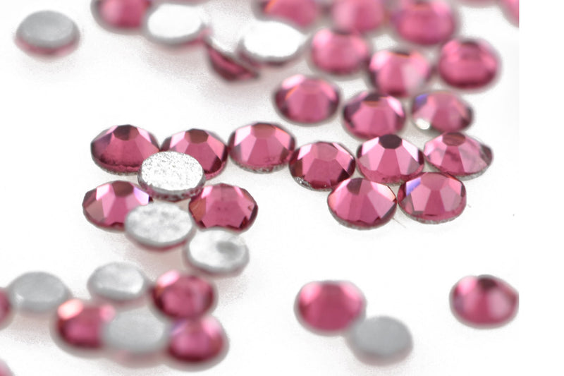 ROSE PINK Crystal Flat Back Rhinestones, Machine Cut High Quality Glass Crystals, size ss4, 1.5mm, pp9, 1440 pcs, 10 gross, cry0144