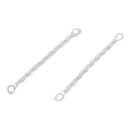 100 Silver Plated TWISTED BRAIDED Metal Bar Column Charm Connector Links, 25x2mm, chs2411