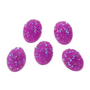 10 Oval Resin Grape PURPLE DRUZY CABOCHONS, faux glitter druzy, 18x13mm, cab0438