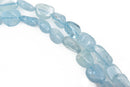 BLUE AQUAMARINE NUGGET Beads, Gemstone Beads, 5mm to 10mm Nugget Gemstones, full strand, about 50-52 beads, gaq0006