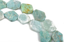 20mm AMAZONITE Flat Slab Gemstone Beads, full strand, 19-20 beads, gaz0014