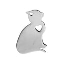 2 Stainless Steel CAT Charm Pendants, Dog Shape Charms, Design Metal Stamping Blanks 29x20mm, 15 gauge, chs2526