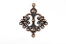 10 CHANDELIER CONNECTOR Charms, Antiqued Copper Multi-Strand Chandelier Necklace or Earrings Charms, 1 to 7 connector link, chc0046