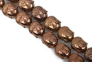10 COPPER BRONZE Hematite BUDDHA Beads, Titanium Coated Hematite Gemstone Beads, 10x8mm,  ghe0113