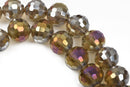10mm Faceted AB Silver Rainbow Glass Crystal Beads, 25 beads, bgl1405