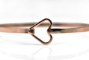 1 Rose Gold Stainless Steel Heart Bangle Charm Bracelet Blank, about 7" long fits small to medium wrist, fin0558