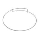 5 SILVER PLATED Bangle Charm Bracelet, fancy rope twist, adjustable expandable size, fits medium to large wrist, 16 gauge, 8-1/2" FIN0588
