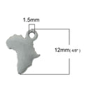 10 AFRICA Charms, Africa Pendants, 12x10mm, chs2420