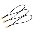 2 BLACK Leather Bracelet Cord Blanks, Polyurethane Leather, gold trim, 19.5cm long, 7.5" long cor0099