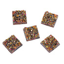 50 Resin GOLDEN PINK Glitter Druzy Square Cabochons, faux druzy, 12mm, cab0442b