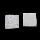 50 Resin SILVER Glitter Druzy Square Cabochons, faux druzy, 12mm, cab0446b