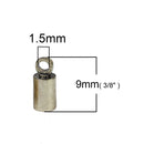 20 Brass End Caps for Kumihimo Jewelry, Leather Cord End Connectors, Bails, Bead Caps, Fits 3mm cord, fin0592