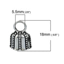 10 Silver End Caps for Kumihimo Jewelry, Leather Cord End Connectors, Bails, Bead Caps, Fits 10mm x 6mm cord, fin0561