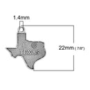 10 I LOVE Texas Charms, Texas State Cutout Charm Pendants, Map Charms, Antiqued Silver Metal, 22x20mm, chs2426
