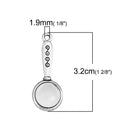 10 LOOKING GLASS Charm Pendants, Glass Magnifier Charms, Hand Mirror Fashion Charms, 32x12mm, chs2427