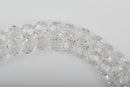 6mm Round Crystal Beads, Faceted CLEAR Glass Crystal Beads, 100 beads, bgl1417