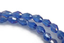 6mm Oval Rice Crystal Beads, Faceted SAPPHIRE BLUE AB Glass Crystal Beads, 72 beads, bgl1436