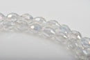 6mm Oval Rice Crystal Beads, Faceted CLEAR AB Glass Crystal Beads, 72 beads, bgl1428