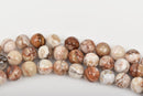 8mm CARAMEL AGATE Round Gemstone Beads, natural, brown, tan, white, rust, grey, full strand, about 45 beads, gag0265