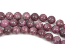 12mm LILAC PURPLE LEPIDOLITE Round Gemstone Beads, lots of pretty chatoyance, full strand, about 33 beads, gms0028