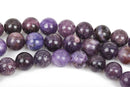 6mm DARK PURPLE LEPIDOLITE Round Gemstone Beads, lots of pretty chatoyance, full strand, about 65 beads, gms0029