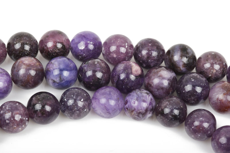 6mm DARK PURPLE LEPIDOLITE Round Gemstone Beads, lots of pretty chatoyance, full strand, about 65 beads, gms0029