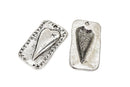 10 MENDED HEART Charm Pendants, silver metal, broken heart charms, rustic mending heart, 27x15mm, chs2431