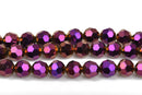 8mm Faceted METALLIC PURPLE GOLD Round Glass Crystal Beads, 50 beads, bgl1443