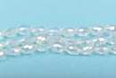 8mm Oval Rice Crystal Beads, Faceted CLEAR AB Transparent Glass Crystal Beads, 72 beads, bgl1457