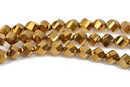 8mm Helix Crystal Beads, Faceted METALLIC GOLD Glass Crystal Beads, 35 beads, bgl1475