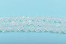 6mm Helix Crystal Beads, Faceted WHITE OPAL Translucent Glass Crystal Beads, 100 beads, bgl1461