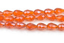 12mm Teardrop Crystal Beads, Faceted ORANGE SUNSET Transparent Glass Crystal Beads, 30 beads, bgl1473