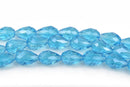 12mm Teardrop Crystal Beads, Faceted AQUAMARINE BLUE Transparent Glass Crystal Beads, 30 beads, bgl1467