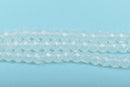 6mm Rondelle Crystal Beads, Faceted WHITE OPAL Translucent Glass Crystal Beads, 100 beads, bgl1496