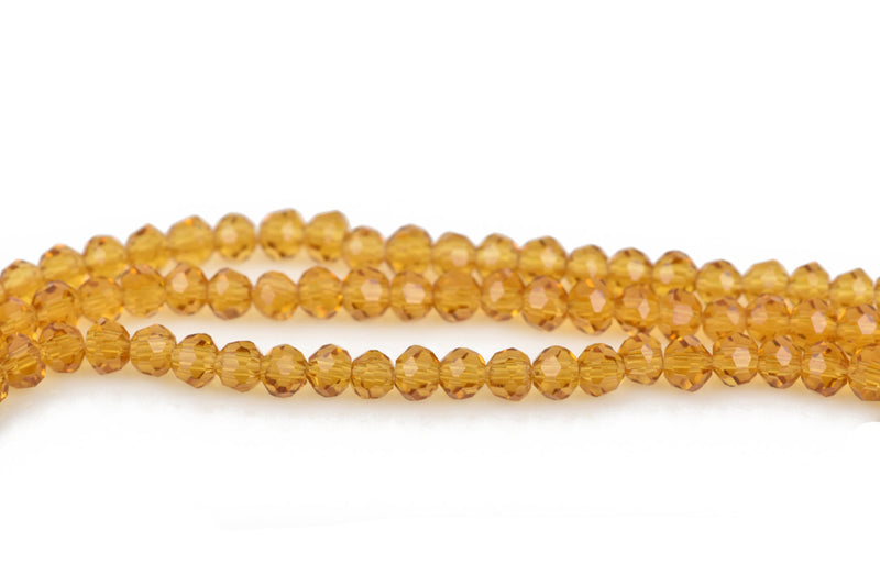 3mm TOPAZ Glass Crystal Round Beads, Transparent Faceted Beads, 100 beads, bgl1471