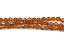 4mm DARK TOPAZ Bicone Glass Crystal Beads, Transparent Faceted Beads, about 120 beads, bgl1492